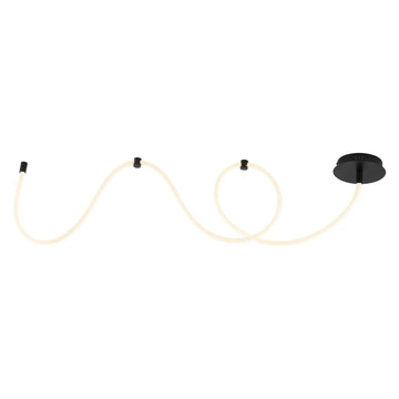 Serafina Contemporary Minimalist 360 Adjustable Silicone Neon Rope Dimmable Linear Integrated LED Flush Mount - JONATHAN Y